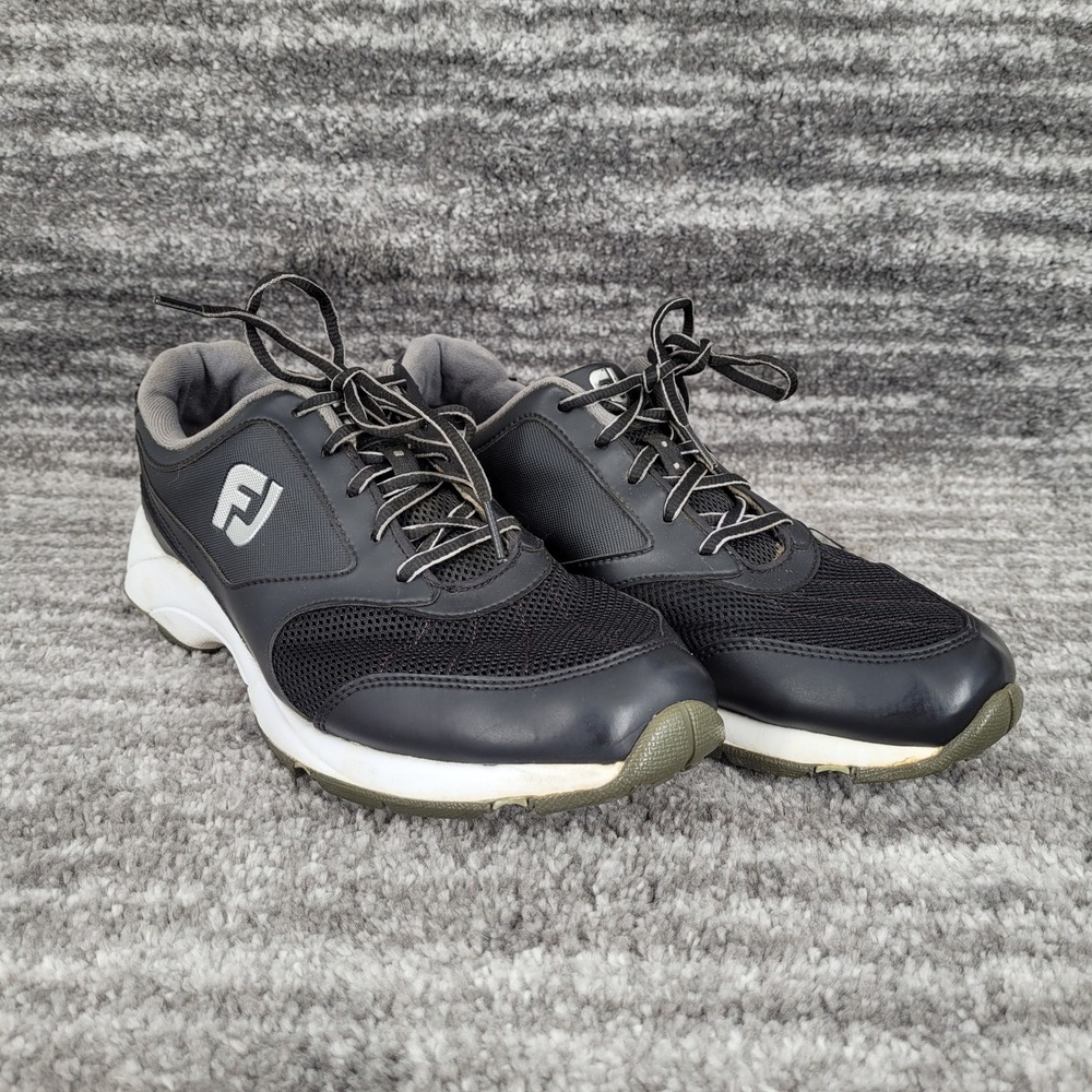 FootJoy Athletics 56816 Mens Golf Shoes Black Spikeless Sneakers‎ Size 10M